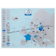Скреч карта на Европа - код 1203, снимка 4 - Други - 13617665