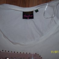 Нова дамска бяла блузка С камъни по нея на Cool Cat-размер- Л - Хл , снимка 3 - Тениски - 7820537