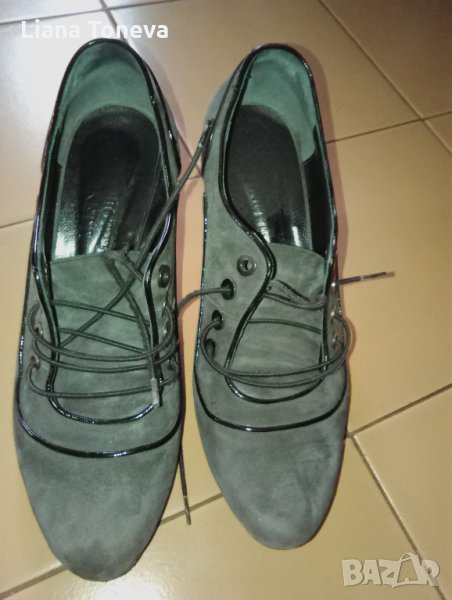обувки набук тьмносиви, снимка 1
