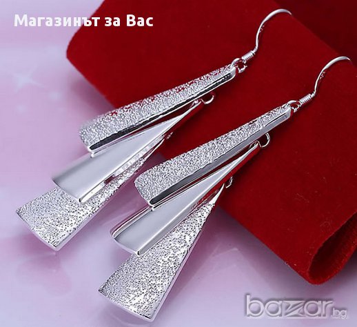 Висящи сребърни обеци 027, снимка 1