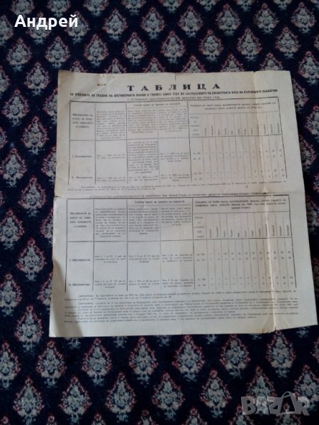 Старинна бланка,таблица застраховане, снимка 1