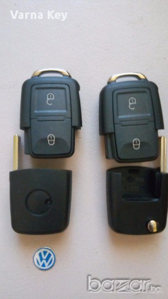 Кутийка за ключ с 2 бутона на Vw Polo Golf / Голф, Passat / Пасат, Bora / Бора, Jetta, Skoda Octavia, снимка 1