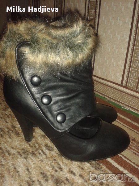 Обувки на висок ток с пух, снимка 1