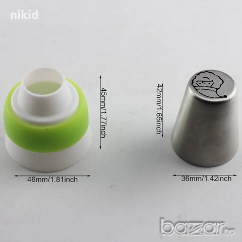 сет 7 + 1 накрайници коледни руска дюза  накрайник + адаптор за пош украса торта крем декорация, снимка 2 - Други - 20842142