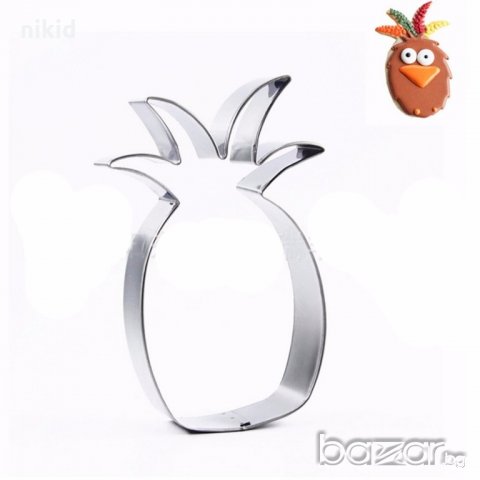 голям Ананас метален резец форма декорация украса сладки бисквитки фондан тесто, снимка 2 - Форми - 19016344