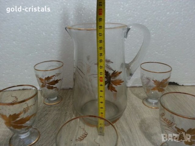 Ретро стъклени  чаши и кана , снимка 7 - Антикварни и старинни предмети - 22743899