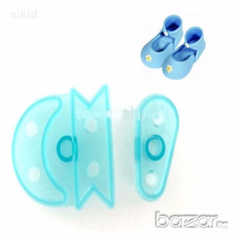 Буйки буйка обувка пантофка 2 части сет пластмасови  резци форма лот за торта украса фондан резец 