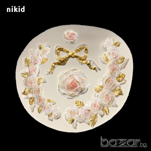 венец от рози и пандела силиконов молд форма за декорация торта фондан шоколад и др