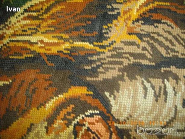 59х46см-Голям Ръчен Гоблен -Рамкиран-Отличен-DMC, снимка 5 - Гоблени - 19311287