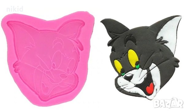 котарака Том котка  глава силиконов молд калъп форма шоколад декорация торта глина сапун
