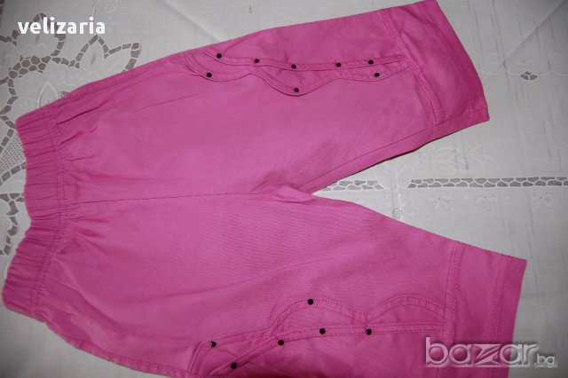 Розово панталонче с подарък блузка 9м, снимка 2 - Бебешки блузки - 16674175