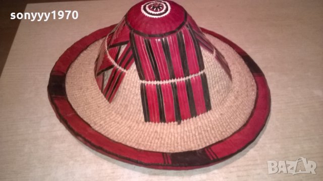 АНТИК-монголска красива автентична шапка-кожа и плетка-38х15см, снимка 7 - Антикварни и старинни предмети - 24234620