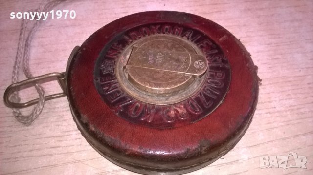 АНТИКА-стара кожена ролетка-кожа и месинг-метална лента, снимка 6 - Колекции - 24498383