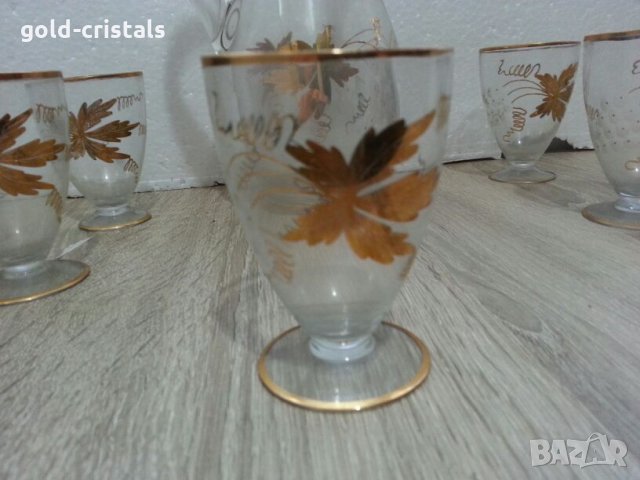 Ретро стъклени  чаши и кана , снимка 5 - Антикварни и старинни предмети - 22743899