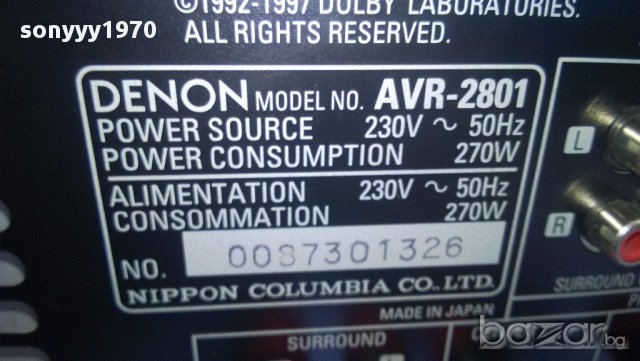 denon avr-2801 receiver-3-optical-8-s video-japan-от швеицария, снимка 17 - Ресийвъри, усилватели, смесителни пултове - 8540263