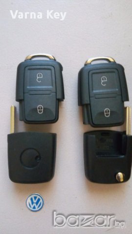 Кутийка за ключ с 2 бутона на Vw Polo Golf / Голф, Passat / Пасат, Bora / Бора, Jetta, Skoda Octavia, снимка 1 - Аксесоари и консумативи - 17867296
