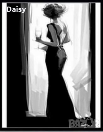 Диамантен гоблен"Мадама в черна рокля"
