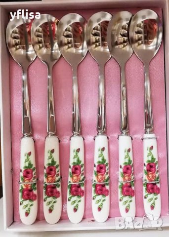 Малки лъжички с красиви порцеланова дръжка, снимка 3 - Други стоки за дома - 23810512