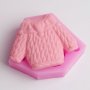 3d Голям плетен пуловер дреха дълбок силиконов молд форма калъп украса , снимка 1 - Форми - 22558755