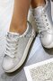 Спортни обувки на висока подметка в сребристо, снимка 1 - Маратонки - 22402555