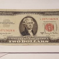 *007 $2 Dollars STAR RED SEAL 1963-A / WITH 6 DIGIT/ ONLY 640.000 PRINTED, снимка 2 - Нумизматика и бонистика - 18851977