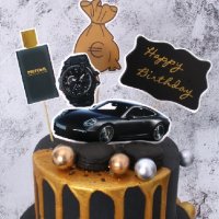 5 бр Автомобил парфюм часовник пари Happy Birthday топер топери картон декор украса за торта рожден , снимка 1 - Други - 25945563
