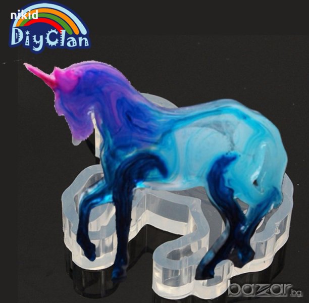 еднорог силиконов калъп молд форма за бижутерски сладкарски и смола изделия, снимка 1
