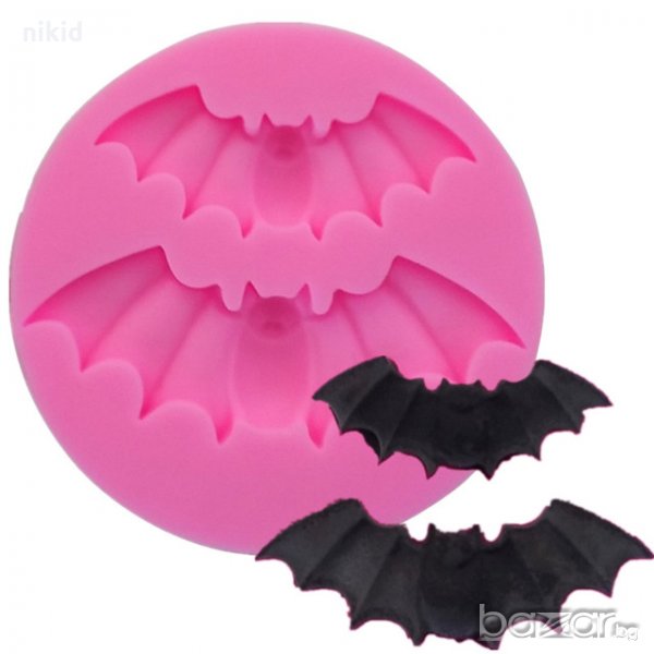 Halloween Хелоуин прилеп прилепи  силиконов молд форма декорация украса торта фондан шоколад мъфини, снимка 1