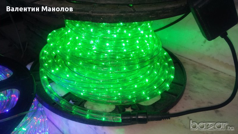  Светещ маркуч LED зелен - Kоледна и новогодишна украса, снимка 1
