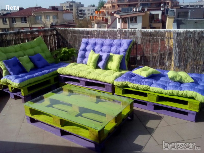 Възглавница за пейка, люлка, стол, сепаре. Сенник. Покривало за шатра, чадър. Завеси., снимка 1