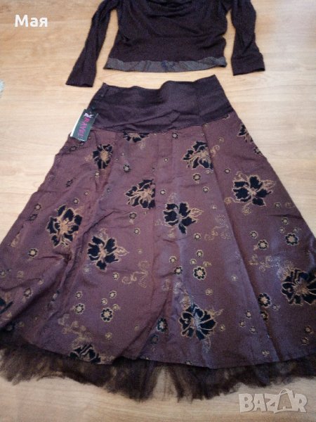 Елегантна бутикова сатенена дамска пола, снимка 1