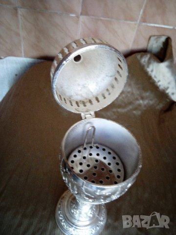 посребрен метален ледарник арт деко, снимка 4 - Антикварни и старинни предмети - 21568749