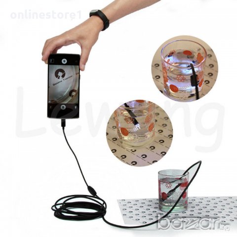 Ендоскоп за андроид - водоустойчив 2м,7mm,6 leds, снимка 8 - Други машини и части - 19201199