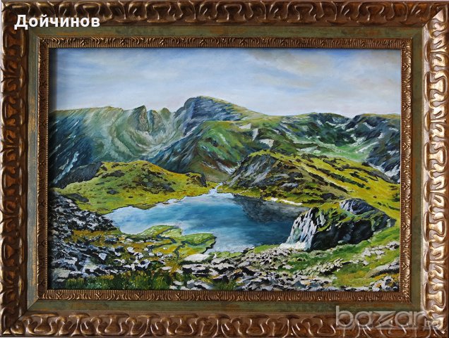 Дива красота ! Рилски пейзаж - Урдиното езеро с Мальовица, снимка 1 - Картини - 17768126