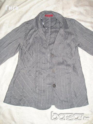 Сиво ленено сако, снимка 2 - Сака - 18179920