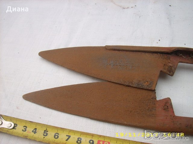 стара кована ножица за стригане на овце с маркировка, снимка 5 - Антикварни и старинни предмети - 19938190