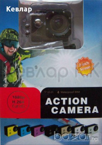Спортна екшън камера FullHD 1080p WIFI, снимка 4 - Камери - 15030536
