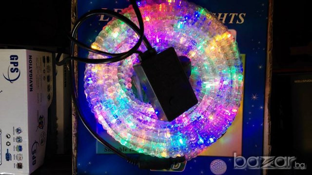 Коледни лампички - силиконов маркуч 10 метра -многоцветен, снимка 1 - Осветление - 12796189