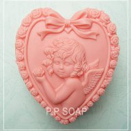 ангелче момиче с роза силиконов молд форма кръщене украса мъфин фондан торта сапун гипс шоколад и др, снимка 1 - Форми - 16867364