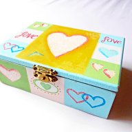 Кутия за бижута - правоъгълна - сърца, снимка 1 - Романтични подаръци - 16915309