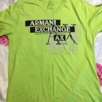 Мъжка тениска Armani Exchange Neon Green Silver Reflective S Small, снимка 1 - Тениски - 26010155