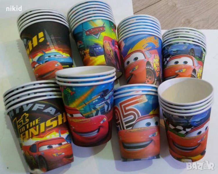 различни колите маккуин макуин cars mcqueen 10 бр картонени чаши парти рожден ден, снимка 1
