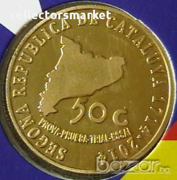 50 цента  2014, Каталуния, снимка 2 - Нумизматика и бонистика - 9001030