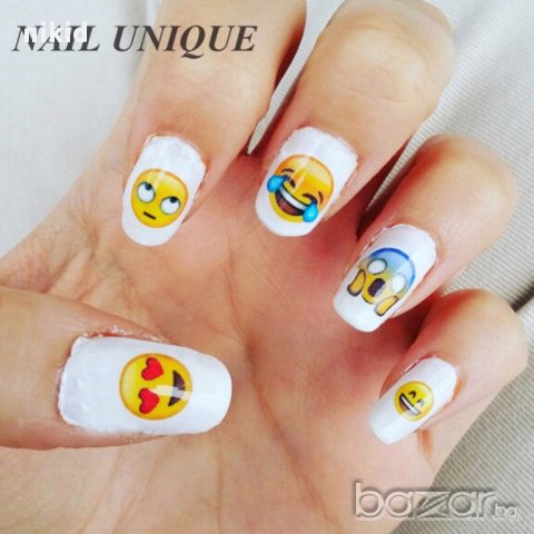 смайли иконки NICOLE DIARY водни стикери ваденки за нокти маникюр, снимка 2 - Продукти за маникюр - 16823235