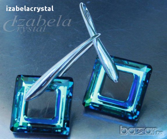  Комплект  Сваровски "Square" Crystals from SWAROVSKI ®, снимка 2 - Бижутерийни комплекти - 11406213