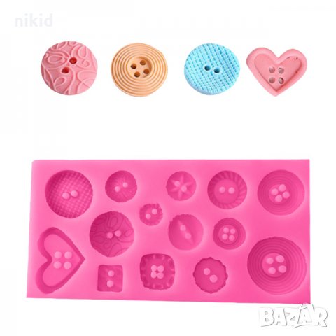 2 вид Копчета копче с релеф силиконов молд форма за украса декор торта фондан и шоколад и др.