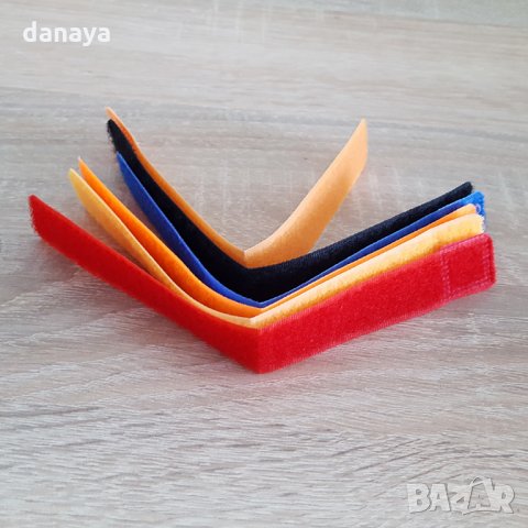 Комплект от 6 броя велкро ленти за кабели многоцветни 18.5см, снимка 9 - Други стоки за дома - 25715202