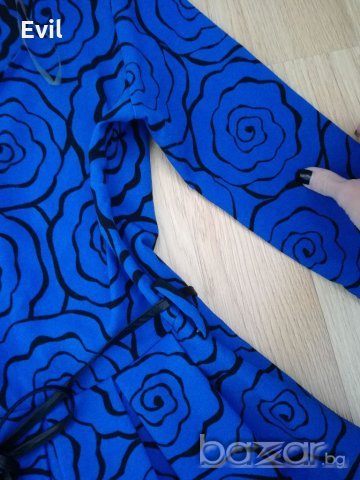 Синя рокля с тюл, снимка 4 - Рокли - 20222971