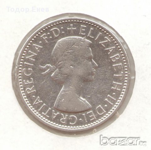 +Australa-1 Florin-1960-KM# 60-Elizabeth II 1st port-silver+, снимка 2 - Нумизматика и бонистика - 17988994
