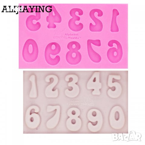 Числа цифри закръглен шрифт силиконов молд форма декор украса торта фондан